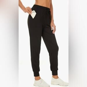 NWT Bathrins Women's Joggers Athleisure Lounge Black Size 2XL